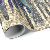 シックなグリーンターコイズ金ゴールドグリッター乾燥 ラッピングペーパー (ロールコーナー)