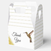 シックなグリーンハミングバードと金ゴールド結婚ダスト フェイバーボックス (オープン)