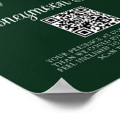 シックなグリーンフローラポインセチア新婚旅行ファンド ポスター (角)