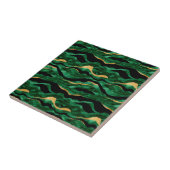 シックなグリーンブラック金ゴールドアニマルプリントグラフィック タイル (側面)