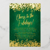 シックなグリーン応援ズトゥザホリデーズフォイル招待状 箔招待状 (正面)