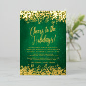 シックなグリーン応援ズトゥザホリデーズフォイル招待状 箔招待状 (立ち正面)