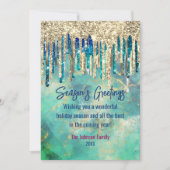 シックなグリーン金ゴールドグリッターはクリスマスの新年を乾燥 (正面)