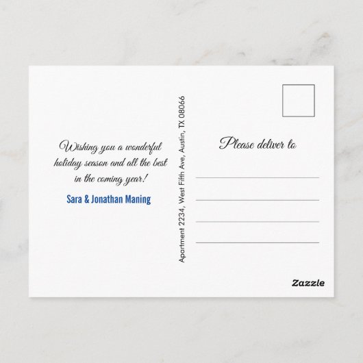 シックなグリーン金ゴールドグリッターはクリスマスの新年を乾燥 ポストカード (裏面)