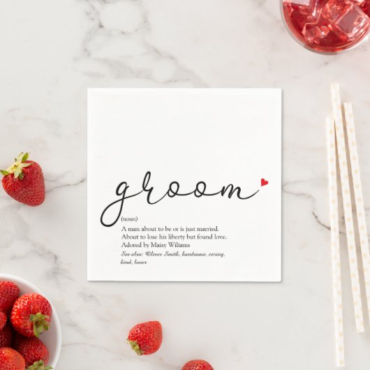 シックなグルームデフィニションStag独身スクリプトおもしろい スタンダードカクテルナプキン (インサイチュ)