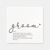 シックなグルームデフィニションStag独身スクリプトおもしろい スタンダードカクテルナプキン (正面)