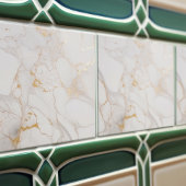 シックなグレーと金ゴールドフェイクマーブルタイルプリント タイル