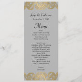 シックなグレーと金ゴールド結婚のメニュー メニュー (正面)