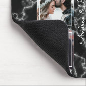 シックなグレーと黒の大理石3フォトコラージュカスタマイズ マウスパッド (コーナー)