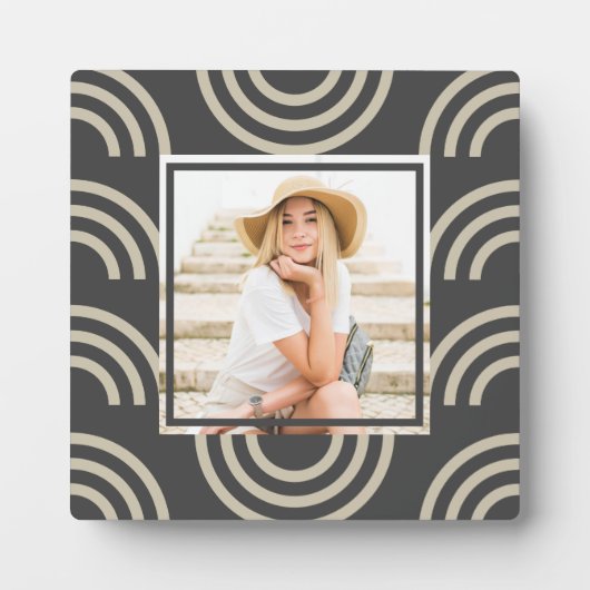 シックなグレーのレインボーフォト フォトプラーク (正面)