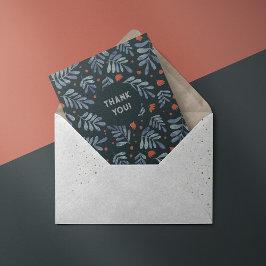 シックなグレーの枝のサンキューカード シーズンカード