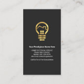 シックなグレーの黒のレイヤ金ゴールドタブ電気 名刺 (裏面)