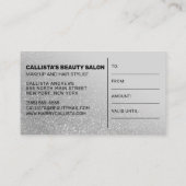 シックなグレーシルバーグリッターグラデーションギフト証明書 名刺 (裏面)