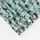 シックなグレーシーフオムブルーグリーンブクルウオープパターン フリースブランケット (角)