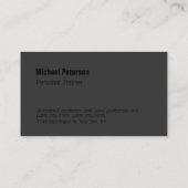 シックなグレースタイリッシュブラックトレーナービジネスカード 名刺 (裏面)