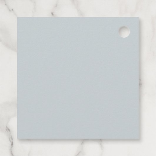 シックなグレーブルー感謝していアネモネ結婚フラワー フェイバータグ (裏面)