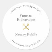 シックなグレーミニマル金ゴールドペン公証人マーケティング ラウンドシール (正面)