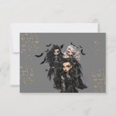 シックなグレームゴシックホラーの女の子誕生日パーティー サンキューカード (裏面)