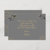 シックなグレームゴシックホラーの女の子誕生日パーティー サンキューカード (正面/裏面)