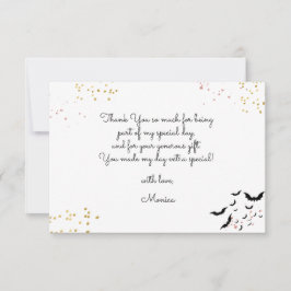 シックなグレームゴシックホラーの女の子誕生日パーティー サンキューカード