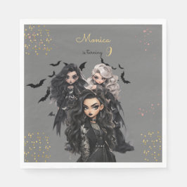 シックなグレームゴシックホラーの女の子誕生日パーティー スタンダードランチョンナプキン
