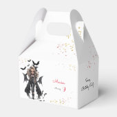 シックなグレームゴシックホラーの女の子誕生日パーティー フェイバーボックス (裏面サイド)