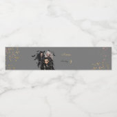 シックなグレームゴシックホラーの女の子誕生日パーティー ペットボトルラベル (シングルラベル)