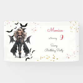 シックなグレームゴシックホラーの女の子誕生日パーティー 横断幕