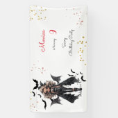 シックなグレームゴシックホラーの女の子誕生日パーティー 横断幕 (縦)