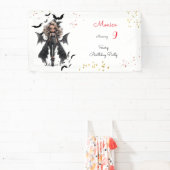 シックなグレームゴシックホラーの女の子誕生日パーティー 横断幕 (インサイチュ)