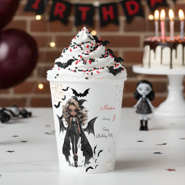 シックなグレームゴシックホラーの女の子誕生日パーティー 紙コップ