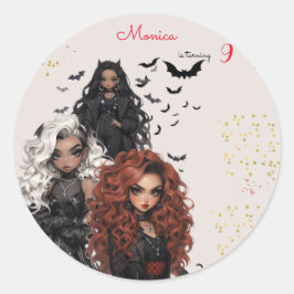 シックなグレームゴシックホラー女の子の誕生日パーティー ラウンドシール