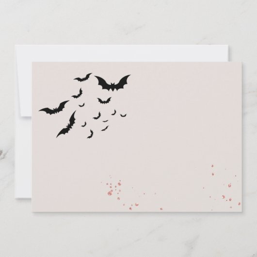 シックなグレームゴシックホラー女の子の誕生日パーティー 招待状 (裏面)