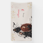 シックなグレームゴシックホラー女の子の誕生日パーティー 横断幕 (縦)