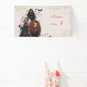 シックなグレームゴシックホラー女の子の誕生日パーティー 横断幕 (インサイチュ)