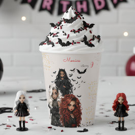 シックなグレームゴシックホラー女の子の誕生日パーティー 紙コップ