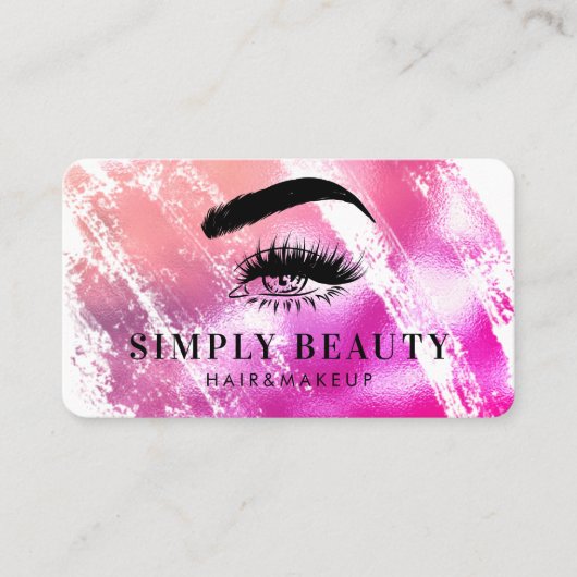 シックなグレームピンクのブラシストロークアイリッド美しい 名刺 (正面)