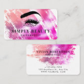 シックなグレームピンクのブラシストロークアイリッド美しい 名刺 (正面/裏面)