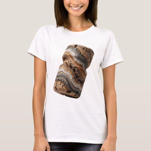 シックなグレー抽象芸術デザイン Tシャツ (正面)
