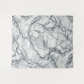 シックなグレー&ホワイト大理石ルックグラマー タペストリー (正面(横))