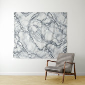 シックなグレー&ホワイト大理石ルックグラマー タペストリー (インサイチュ(横))