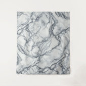 シックなグレー&ホワイト大理石ルックグラマー タペストリー (正面)