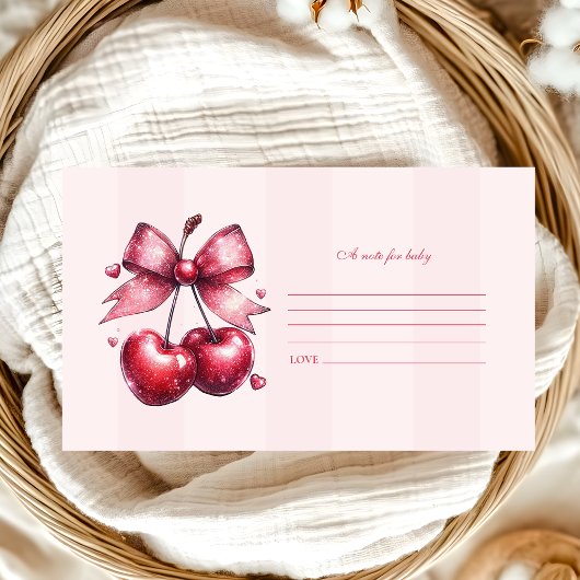 シックなコケットさくらんぼオントップベビーノートベビー エンクロージャーカード