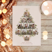 シックなコケットクリスマスツリー12フォトバラ金ゴールド 箔シーズンカード