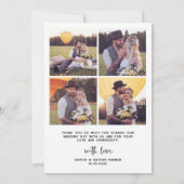 シックなコケット弓と写真 | ウェディング サンキューカード (裏面)