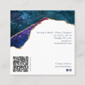 シックなコズミックスター銀河系ビジネスQRコードソーシャル スクエア名刺 (裏面)