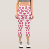 シックなコズミックラテ水玉模様パターンヨガ カプリレギンス (正面)