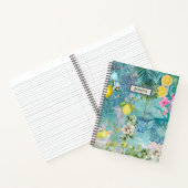 シックなコラージブルーターコイズシチリア柑橘類フローラ ノートブック (内部)