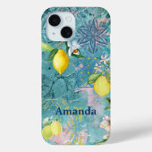 シックなコラージブルーターコイズシチリア柑橘類フローラ Case-Mate iPhoneケース (裏面)