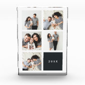 シックなコラージュ年記念フォトブロック |木炭 フォトブロック (正面)